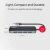 ⁦מפצל 4 כניסות מפואר קל H1109A USB 3.0⁩ – תמונה ⁦3⁩