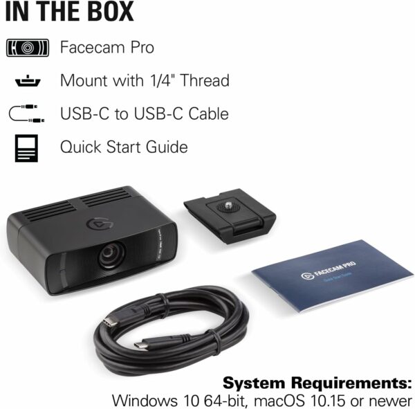 ⁦מצלמת רשת Elgato Facecam Pro 4K⁩ – תמונה ⁦4⁩