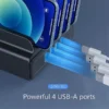⁦עמדת טעינה 4X לטעינת סמארטפונים וטאבלטים ORICO 4 Port USB Charger⁩ – תמונה ⁦4⁩