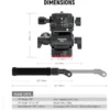 ⁦ראש חצובה וידאו עם ידית טלסקופית Neewer Video Head Telescopic Handle⁩ – תמונה ⁦5⁩