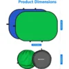 ⁦רקע מסך ירוק מתקפל Neewer Chromakey Green / Blue Backdrop⁩ – תמונה ⁦3⁩