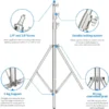 ⁦מעמד תאורה מפלדת אל חלד NEEWER Stainless Steel Light Stand⁩ – תמונה ⁦3⁩