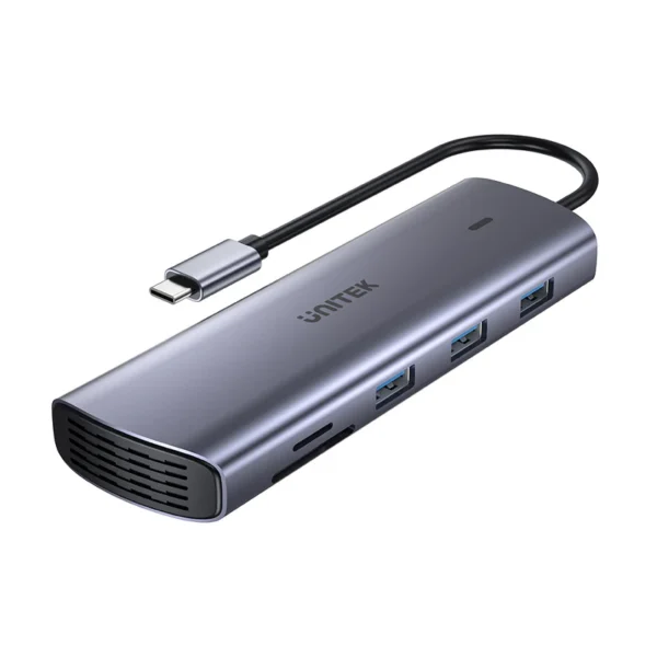 מולטיפורט 1IN9 UNITEK בחיבור USB , תצוגה טעינה ועוד