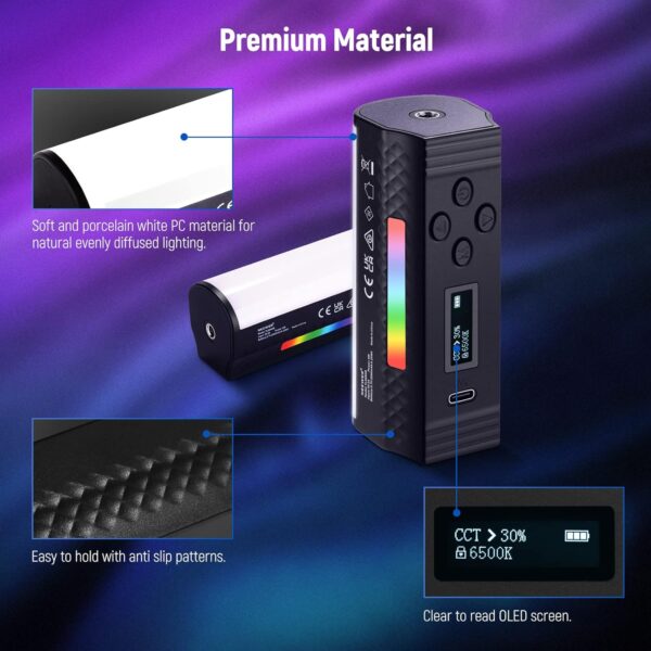 ⁦Neewer TL96RGB Handheld RGGB Vido Light מקל תאורה נייד מג⁩ – תמונה ⁦3⁩