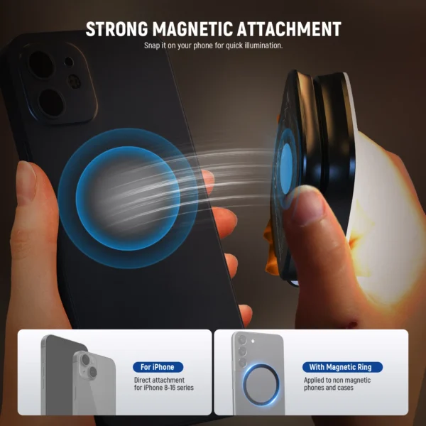 ⁦תאורת סלפי מגנטית ניידת Neewer NL48B Magnetic Selfie Light⁩ – תמונה ⁦5⁩