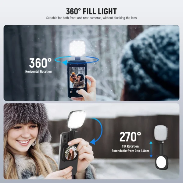 ⁦תאורת סלפי מגנטית ניידת Neewer NL48B Magnetic Selfie Light⁩ – תמונה ⁦3⁩