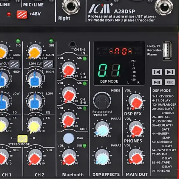 מיקסר / כרטיס קול Mixer Audio Interface A28DSP – תמונה 4